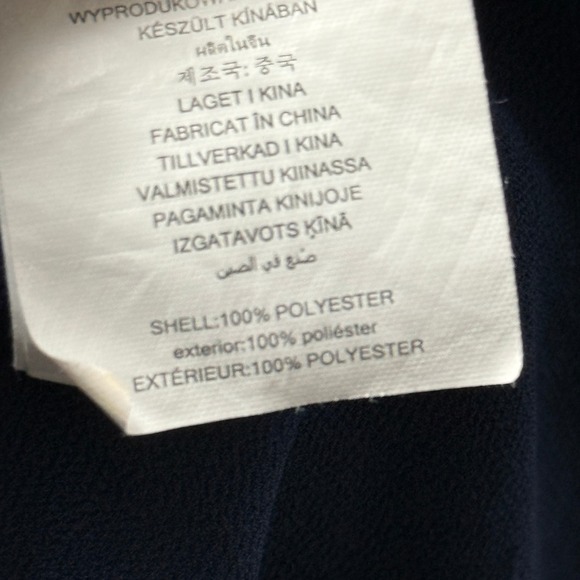 Michael Kors Womens 2XL Navy Blue Layered Chiffon Split Back Short Sleeve Blouse - Picture 7 of 7